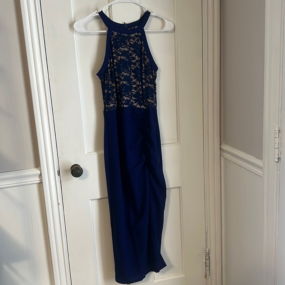 Size small blue dress. Never been worn